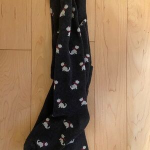 Black tights with White and Red Dog Pattern